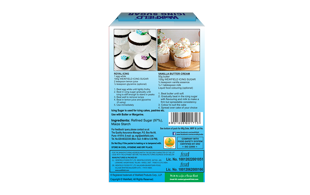 Weikfield Icing Sugar    Box  100 grams
